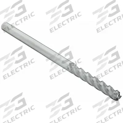 APPROVED VENDOR Ball End Mill: Carbide, 4 Flute, 1/4" Mill Dia, 1" LOC, 4" OAL (MPN 229-001019) - General Purpose Carbide Ball End Mills