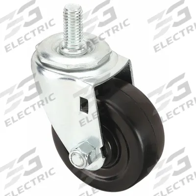 APPROVED VENDOR Stem Caster: Swivel, 3 in Wheel Dia., 1 1/4 in Wheel Wd, Rubber - Standard Threaded Stem Casters