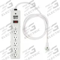 TRIPP LITE Outlet Strip: 6 Outlets, 10 ft Cord Lg, 1,050 J Rated Energy, 15 A Current, UL 1363, Gray (MPN SPS610HGRA). Key specifications — Brand: TRIPP LITE; Mounting Style: Keyhole.