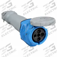 HUBBELL Pin and Sleeve Connector: Blue, 250V AC, Three Phase, 100 A, 3 Pole, 4 Wire, IEC Grounding (MPN HBLS4100C9W). Key specifications — Brand: HUBBELL.