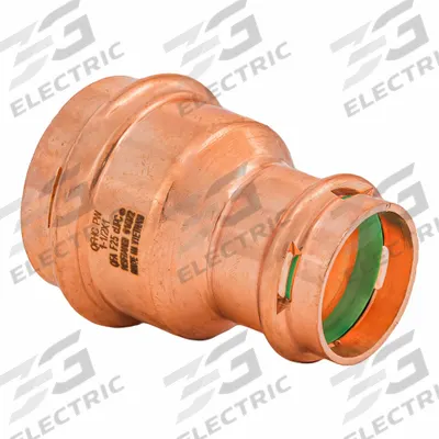 QUICKFITTING SUREPRESS Press Copper Coupling: 1 1/2 in CTS x 1 in CTS size - Plumbing Copper & Bronze Press Tube Fittings with Seal Window