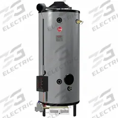 RHEEM Commercial Gas Water Heater: Natural Gas, 76 gal, 180,000 BTU, 68.81 in Ht (MPN G76-180-1). Key specifications — Display Sell UOM: EA; Market: Commercial; Standards: AHRI Certified; Brand: RHEEM; Low NOx: No; Water Connection Location: Front; Fuel Type: Natural Gas; Included Valves: Temperature and Pressure Relief.