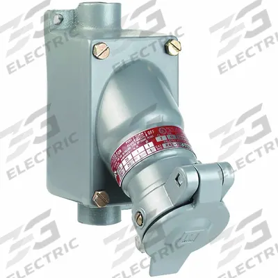 HUBBELL Pin and Sleeve Receptacle: Gray, 115/230V AC, Single Phase, 20 A, 3 Pole - Hazardous Location Receptacles