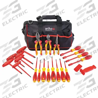WIHA Insulated Tool Set: Insulated, 22 Total Pcs - Tool Sets with Tool Bag