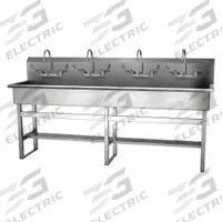 SANI-LAV Wash Station: 45 in Overall Ht, 77 in Bowl Lg, 8 in Bowl Dp, 0.5 gpm Flow Rate, 16 ga (MPN 58FFL-0.5). Key specifications — Includes Side Splash: Side Splash Not Included; Brand: SANI-LAV.