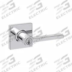 KWIKSET Door Lever Lockset: Office Lever Locksets, Chrome, ADA Compliant (MPN 405CSL-SQT-26-SMT-6AL-RCS). Key specifications — attr1024149: Not Ligature-Resistant; attr1011488: KWIKSET; attr1011524: No Message; attr1011506: Rose; attr1011485: Yes; attr1059461: Bright Chromium-Plated : Zinc.
