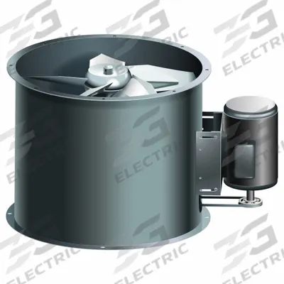 ACME Tubeaxial Fan: Clean Air, 36 5/8 in Blade, 19,943 cfm @ 0.000 in SP, 208-230/460V AC - Low Sound, Clean Air Belt Drive Fans with Drive