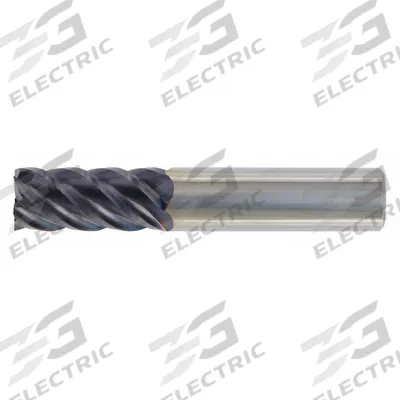 WIDIA HANITA Square End Mill: Carbide, TiAlN Coated, 5 Flute, 3/8" Mill Dia, 1/2" LOC - Carbide Square End Mills for Steel & Cast Iron