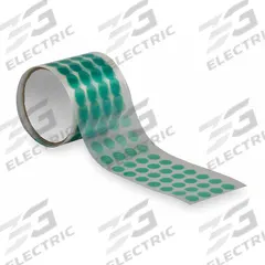TAPECASE Film Tape: Disc, 3/8 in Dia, 3.3 mil Thick, Polyethylene Film, Silicone, Green, 250 PK (MPN 15C636). Key specifications — Series: A.