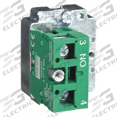Dayton Contact Block: 22 mm Panel Mounting Size, 1NO, Momentary - Contact Blocks