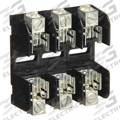 MERSEN Fuse Block: Open Block Design, 3 Pole, 250 V AC, Box Lug - Fuse Blocks for UL Class H & K Fuses