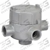 Conduit Outlet Body: Iron, GE, 1/2 in Trade Size, XAT Body, 19 cu in Body Capacity (MPN GECXAT-1M). Key specifications — Series: For Standard Body; Compatible Conduit Trade Size: 1/2 in; Thread Gender: Female; Hub Style: Threaded; Body Style: XAT; Connection Type: Threaded; Back Type: Flat; Hazardous Location: Yes.