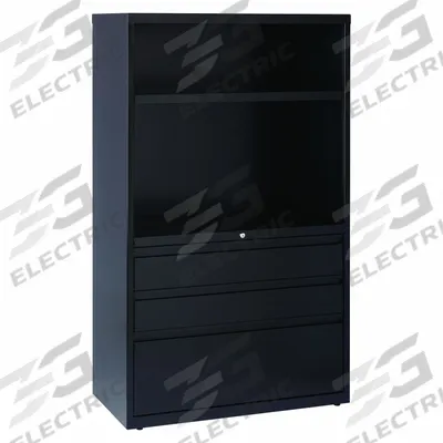 HIRSH Lateral File Cabinet: Black, 3 Drawers, 60 in Overall Ht, 18 5/8 in Overall Dp - Lateral File Cabinets