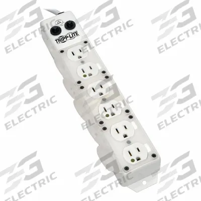 TRIPP LITE Outlet Strip: 6 Outlets, 15 ft Cord Lg, 15 A Current, UL 1363A, White, 5-15P - Healthcare Surge Protectors