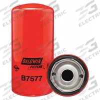 BALDWIN FILTERS Oil Filter: B7577, LF777, 1 3/8"-16 Thread Size, 9 15/16 in Overall Ht, Oil, GMC. Key specifications — Baldwin Interchange: B7577; FleetGuard Interchange: LF777; Brand: BALDWIN FILTERS; Compatible Vehicle Make: GMC; Includes: Gasket; Media Material: Cellulose.