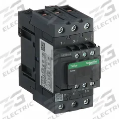 SCHNEIDER IEC Magnetic Contactor: Non-Reversing, 3 Poles, 3NO Contacts, 40 A, 480V AC Coil (MPN LC1D40AT7). Key specifications — Brand: SCHNEIDER; Integrated Surge Suppression: No.