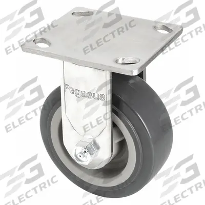 APPROVED VENDOR Plate Caster: Corrosion-Resistant, Rigid, Polyurethane, 6 in Wheel Dia - Corrosion-Resistant Plate Casters