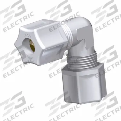 JACO Union Compression Elbow: 1/4 in OD x 1/4 in OD Size, Compression x Compression - General Purpose Nylon Compression Fittings