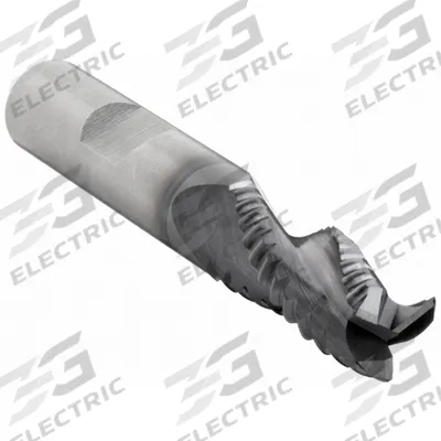 WIDIA HANITA Roughing End Mill: Carbide, TiCN Coated, 3 Flute, 3/8" Mill Dia, 7/8" LOC - Corner-Chamfer Carbide Roughing End Mills for Nonferrous Materials