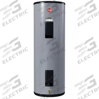 RHEEM Electric Water Heater: 277V AC, 65 gal, 12,100 W, Single Phase, 58.8 in Ht - Light-Duty Residential Electric Water Heaters