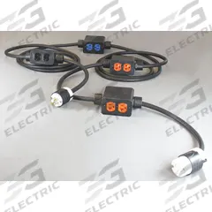 KH INDUSTRIES Power Stringer: 60 ft Lg, 4 Outlet Boxes, 8 Outlets, 12/4, L14-20P Plug, 125/250V AC (MPN PS6DD4-520-B12M-L1420F). Key specifications — attr1327077: No; attr1327082: L14-20P; attr1327092: -40° to 194°F; attr1327102: KH INDUSTRIES.
