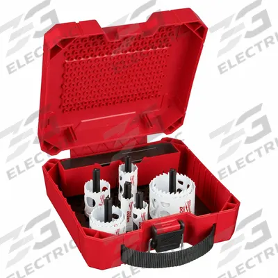 MILWAUKEE Hole Saw Kit: 12 Pieces, Bi-Metal, 3.5 Teeth per Inch - Multi-Material-Cutting Hole Saw Kits
