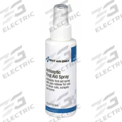 FIRST AID ONLY Topical Antiseptic Spray: Spray, Benzalkonium Chloride, 4 oz Size (MPN 13-080). Key specifications — Format: Spray; Product Type: Topical Antiseptic; Unit Package Type: Bottle; Active Ingredient: Benzalkonium Chloride; Manufacturer Part Number: 13-080; Unitized: Bulk; Concentration: 0.13%; Brand: FIRST AID ONLY.