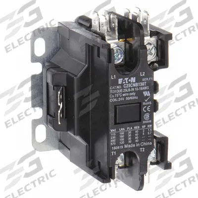 EATON Definite Purpose Magnetic Contactor: 1 + N Poles, 24V AC, 30 A - Non-Reversing Definite Purpose Contactors