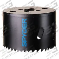 SPYDER Hole Saw: 4 1/2 in Saw Dia., 4/6 Teeth per Inch, 1 7/8 in Max. Cutting Dp, Bi-Metal (MPN 600105CF). Key specifications — attr1098070: 4/6; attr1098087: SPYDER; attr1098073: 1/2"-18.