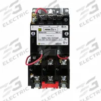 SQUARE D Magnetic Motor Starter: Non-Reversing, 3 Poles, NEMA Size 1, 27 A, 24V AC Coil (MPN 8536SCO3V01S). Key specifications — Brand: SQUARE D; Coil Voltage: 24V AC; Phase: Three; Operator: None; Terminal Connection Type: Screw Clamp Terminals; Includes Pilot Light: No; Operator Controls: None; Auxiliary Contacts Included: No Auxiliary Contacts Included.