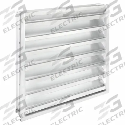 Dayton 30"H 30"W Drnbl Extrd Alu Intake Louver: Hat Channel, Recess Mount, 29 1/2 in H - Drainable Stationary-Blade Louvers