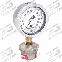 ASHCROFT Pressure Gauge with Diaphragm Seal: 0 psi to 60 psi, 1009/310-315, 2 1/2 in Dial, Glycerin (MPN 251009AW02L/310SSLXCG60). Key specifications — Brand: ASHCROFT; Gauge Case Liquid: None; Seal Fill Liquid: Glycerin; Gauge Case Material: 304 Stainless Steel; Seal Lower Housing Material: 316L Stainless Steel; Accuracy: ±1.50%.