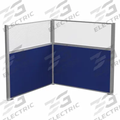 VERSARE Cubicle Wall: 72 in Overall Ht, 72 in Overall Wd, 4 Panels, Royal Blue - Modular Cubicle Walls