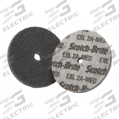 SCOTCH-BRITE Unitized Wheel: 3 in Dia x 1/2 in W, 1/4 in Arbor Hole, Aluminum Oxide - Final Finishing Wheels for Carbon Steel & Soft Metals