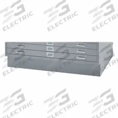 SAFCO PRODUCTS Flat File Cabinet Base: Gray, 6 in Overall Ht, 38 3/4 in Overall Dp, Closed Base (MPN 4999GRR). Key specifications — attr988652: SAFCO PRODUCTS; attr988656: Gray.