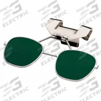 UVEX BY PIP Clip-On Eyewear: Green Lens Color, Scratch-Resistant, Clip-On Mounting, X-Ray Detectable (MPN 32-8LFFW5-0000). Key specifications — Lens Color: Green; Mounting Style: Clip-On; Frame Color: Silver; Frame Features: X-Ray Detectable.