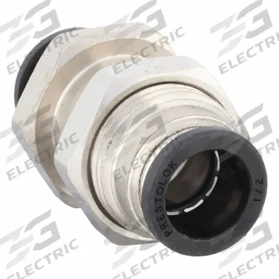 PARKER Push-Fit Union Fitting: 1/2 in OD x 1/2 in OD Size, Push-to-Connect x Push-to-Connect - Nickel-Plated Brass Tube Fittings