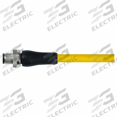 MURRELEKTRONIK Cordset: M12 Male Straight X Bare Wire, 5 Pins, Yellow, TPE, 5 m Cable Lg - Single-Ended Cordsets with TPE Jacket for Heaviest-Duty Applications