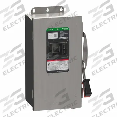 SCHNEIDER Safety Switch: Fusible, 60 A, Three Phase, 600V AC/DC, 304 Stainless Steel - Fusible Safety Switches