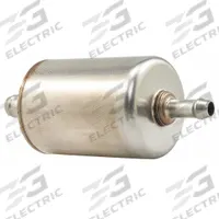 BALDWIN FILTERS Fuel Filter: In-Line, 5 5/8 in Overall Lg, 2 3/16 in Outside Dia, 5/16 in Inside Dia (MPN BF46084). Key specifications — Baldwin Interchange: BF46084; Brand: BALDWIN FILTERS; Media Material: Cellulose; Compatible Vehicle Type: Trucks; Compatible Vehicle Make: Caterpillar.