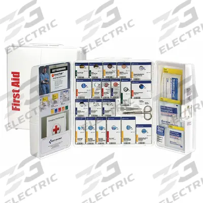 APPROVED VENDOR First Aid Kit and Housing: Gen Purpose, 100 People Served, 251 Components - General Purpose First Aid Cabinets