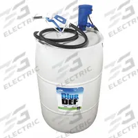 BLUE DEF Electric Drum Pump: 120 V AC, 1/2 hp HP, HDPE, 10 gpm Max. Flow Rate, 3/4 in BSP (MPN DEFDP120). Key specifications — Brand: BLUE DEF; Nozzle Material: Polypropylene; Meter: Not Included; Pump Kit Type: Pump with Discharge Hose & Nozzle.