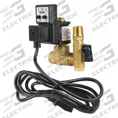 SPEEDAIRE Timed Electric Auto Drain Valve: 1/2 in NPT Pipe, 3/8 in Drain, 16.5 gpm, 208 V to 240 V (MPN 13X533). Key specifications — attr294755: SPEEDAIRE; attr292031: 0.5 sec to 10 sec.