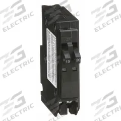 SQUARE D Miniature Circuit Breaker: 20 A, 120/240V AC, Single Phase, 10kA at 120/240V AC, 1 Poles (MPN QO1520). Key specifications — Phase: Single; Amps: 20 A; AC Voltage Rating: 120/240V AC; Max. AIR Rating: 10kA at 120/240V AC; For Use With: Old Non Class CTL QO Load Center; Brand: SQUARE D.