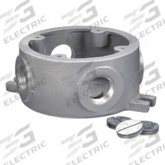 Conduit Outlet Body: Aluminum, 3/4 in Trade Size, X Body, 25 cu in Body Capacity, Threaded Hub (MPN VLJX-2WW). Key specifications — Finish: Powder Coated; Brand: HUBBELL KILLARK; Hub Style: Threaded; Mfr. Series: VJ.