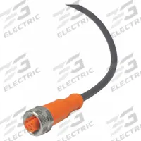 Cordset: M12 Female Straight X Bare Wire, 5 Pins, Black, PUR, 5 m Cable Lg, 3 A Max Current (A) (MPN EVC071). Key specifications — Cable Jacket Color: Black; End 1 Gender: Female; End 1 Mounting Orientation: Straight; End 2 Connection Type: Bare Wire; IP Rating: IP69K; Brand: IFM; Wire Size: 22 AWG; Cable Jacket Material: PUR.