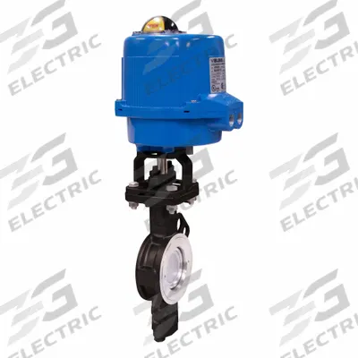 BONOMI Electrically Actuated Butterfly Valve: Carbon Steel, 24V AC/DC, 2 1/2 in Pipe Size - Carbon Steel High-Performance Electric Butterfly Valves