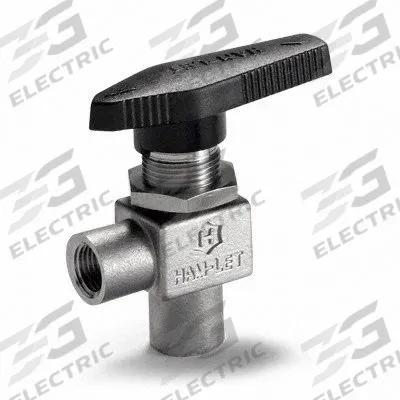 HAM-LET Manual Two-Way Ball Valve: 3/8 in, Stainless Steel, Angle, FNPT x FNPT - Angle-Body Stainless Steel Ball Valves