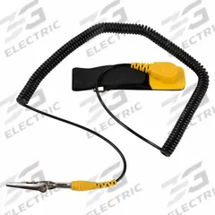 ECLIPSE Static Control Wrist Strap: Elastic, Black/Yellow, Black/Yellow, 1 Strap Conductors, Coiled (MPN 900-023). Key specifications — Brand: ECLIPSE; Cord Color: Black/Yellow; Strap Color: Black/Yellow; Cord Shape: Coiled.