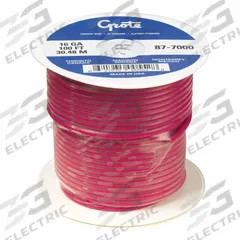GROTE Automotive Wire: GXL, 100 ft, 1 Conductor, 16 AWG, Red, 60 V Volt (MPN 87-8200). Key specifications — Brand: GROTE.